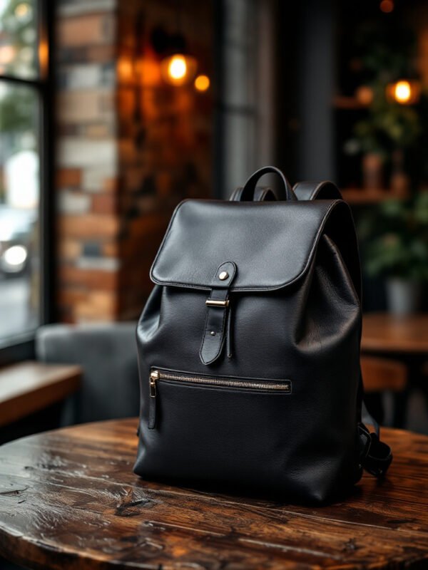 Zephario Urban Black Leather Pack